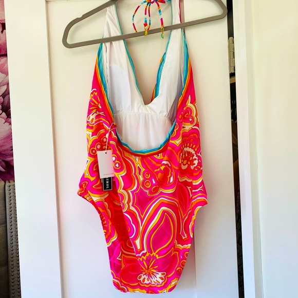 NWT TRINA TURK PLUS V PLUNGE ONE PIECE SWIM - 16W - Picture 2 of 7